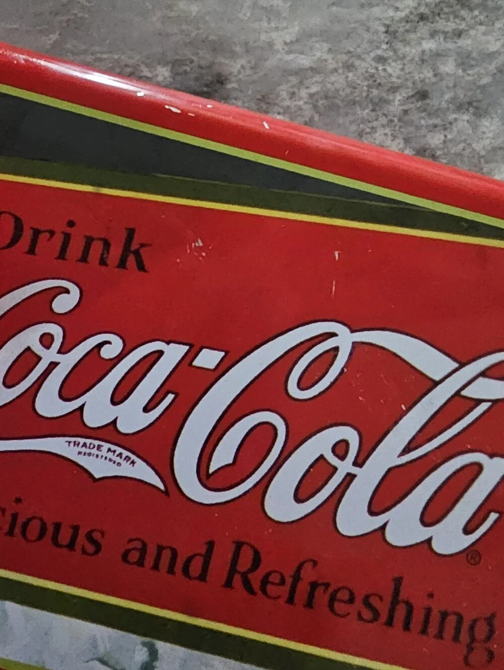 Coca-Cola Metal Utility Storage Box Tin Collectible Retro Red Handle Case 66062